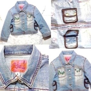 Kids Crest Jeans Embroidered Denim Jacket-Size 6